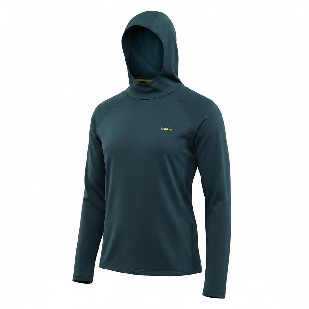 Decathlon Wedze Freshwarm Hoodie Men XL Blue Petrol Ski Base Layer Thermal Top